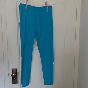alo yoga 7/8 High-Waist Checkpoint Legging Size M Bright Aqua, Airbrush fabric